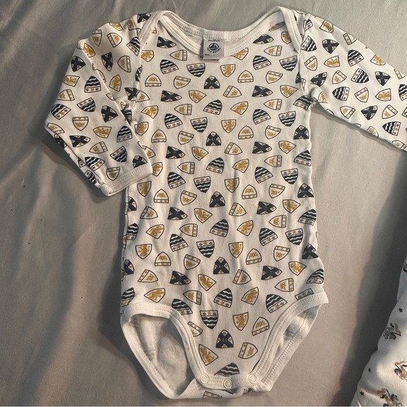 Petit Bateau - Baby Onesie One Piece Set - White, Yellow, Gray - Picture 3 of 5